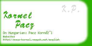 kornel pacz business card